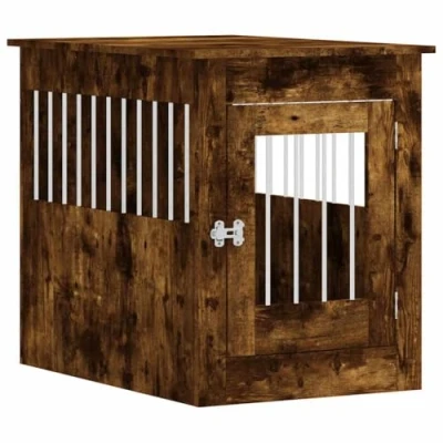 Afbeelding van vidaXL Hondenbench 55 x 80 68 cm bewerkt hout gerookt eikenkleurig