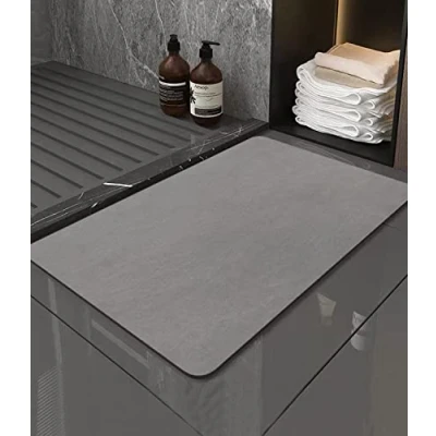 Afbeelding van Jissta Badmat Antislip 40x60cm, Absorberende Badkamerkleed, Wasbaar, Microfiber Sneldrogende voor Douche, Bad, Grijs