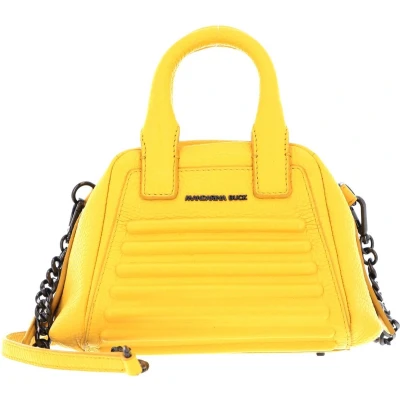 Afbeelding van MANDARINA DUCK Leren Handtas Schoudertas I Con Crossover Maize Geel