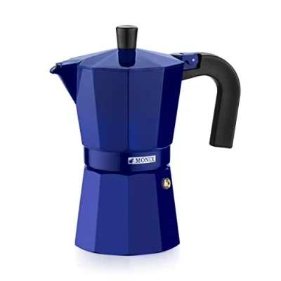 Afbeelding van Monix espressomachine van aluminium 6 hectas kobaltblauw