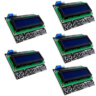 Afbeelding van AZDelivery 5 x LCD1602 Display Keypad Shield HD44780 1602 Module met 2x16 Tekens compatibel Arduino inklusive E Book!