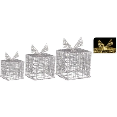 Afbeelding van cadeau acryl set van 3 met LED verlichting transparant