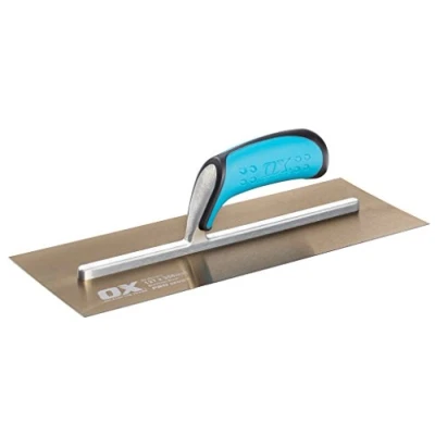 Afbeelding van OX P011014 stukadoors troffel Pro roestvrijstalen pleistertroffel Heavy Duty voor afwerking /skimming/rendering veelkleurig 127 x 356 mm