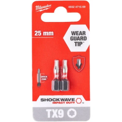 Afbeelding van Milwaukee Accessoires SchroefBIT ShW TX9 25mm 2pc 4932471569