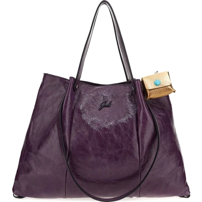 Afbeelding van Gabs Leren Schoudertas Sashi Naplak Black Shoulderbag Melanzana Paars