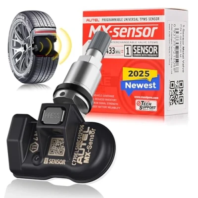 Afbeelding van Autel TPMS MX sensor, Vervangingssensor, Banden met Dubbele Frequentie voor Alle Auto&#039;s, Identiek aan OE Bewakingssysteem, Druk klonbar tot 100% (Metalen Ventiel, 1 Stuk)