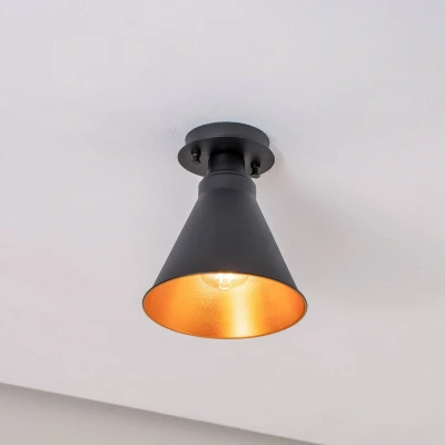 Afbeelding van Opviq Plafondlamp Berceste N 676, zwart/goud, metaal, Ø 20 cm