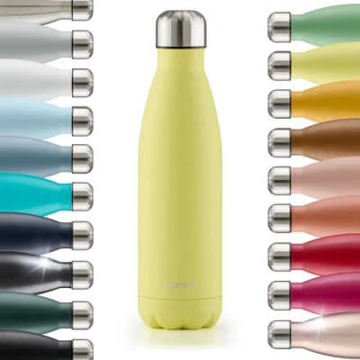 Afbeelding van Blumtal Thermosfles Met dubbele wand Thermosbeker Koffie, Thee en Koele dranken Travel Mug 750ml New Yellow Geel