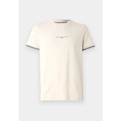 Afbeelding van Tommy Hilfiger LOGO Tipped TEE Tshirt basic, Heren, Maat: XS, Newsprint