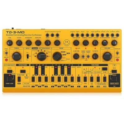Afbeelding van Behringer TD 3 MO AM Desktop Synthesizer “Modded Out Analog Bass Line (Amber Color) for Musicians