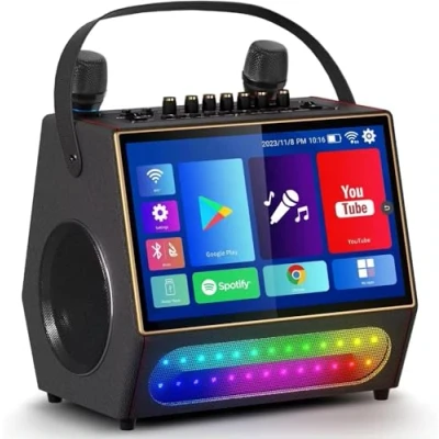 Afbeelding van Mr Entertainer Maestro. Smart Touch Screen Karaoke Machine &amp; Draagbare Media Player. 2 Draadloze Microfoons