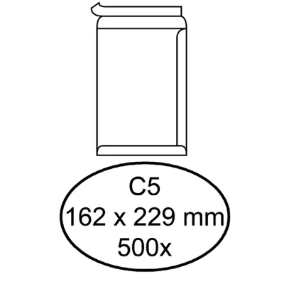 Afbeelding van Envelop Quantore akte C5 162x229mm zelfklevend wit 500stuks