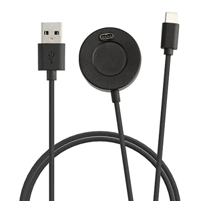 Afbeelding van kwmobile USB oplader voor smartwatch Compatibel met Garmin Venu Sq Music/Sq/Venu/Venu 2 Kabellengte 130 cm A 2.0 en type C uitgang