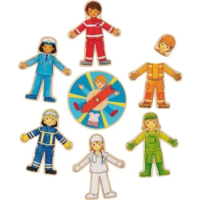 Afbeelding van Goki Houten Puzzel Spel Beroepen, 38dlg.