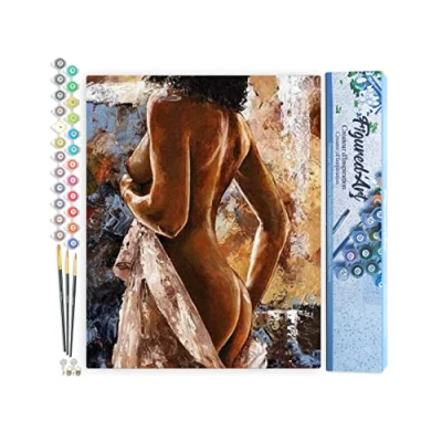 Afbeelding van Figured&#039;Art Schilderen op Nummer Volwassenen canvas Mooie bochten Handwerk acrylverf Kit DIY Compleet 40x50cm zonder frame
