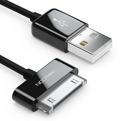 Afbeelding van deleyCON 0,5m USB Kabel 30 Pin Dock Connector Sync Laadkabel Datakabel &amp; Compatibel met iPhone 4s 4 3Gs 3G iPad iPo Zwart