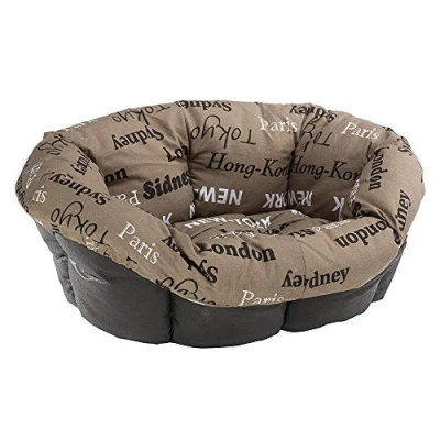 Afbeelding van Ferplast 82032999 SOFA &#039;CUSHION 6, Kussen voor honden en kattenmand, Gewatteerde extra hoes, Zacht katoen wasbaar, Verstelbaar met elastisch koord, 73 x 55 H 27 cm Bruin, M