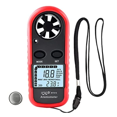 Afbeelding van Wintact handheld Anemometer,0.3 30 m/s digitale windsnelheidsmeter voor windchill, luchtsnelheid, temperatuur, windwijzermeter