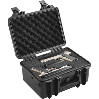 Afbeelding van VEVOR hardshell pistoolkoffer PU schuim afsluitbaar 2 pistolen 365x295x197mm