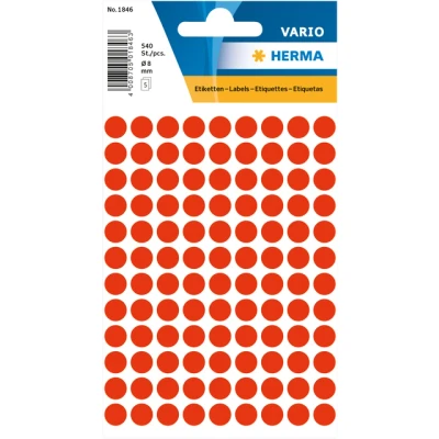 Afbeelding van HERMA Etiket 1846 rond 8mm fluor rood 540stuks