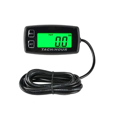 Afbeelding van Runleader Snelheidsmeter met zelfvoorzienende bedrijfsurenteller, onderhoudsherinnering, alarmtoerental, display achtergrondverlichting, batterij vervangbaar voor ZTR grasmaaier tractorgenerator buitenboordmotor