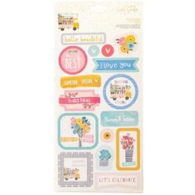 Afbeelding van Violet Studio Rainbow Blooms Sentiment Stickers