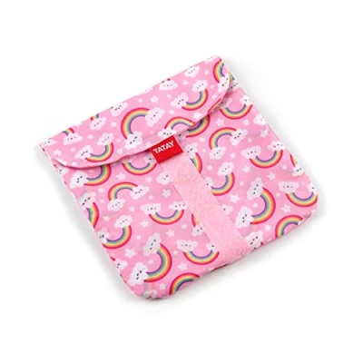 Afbeelding van TATAY Herbruikbare sandwich tassen, levensmiddelzakken, wasbaar, BPA vrij, aanpasbaar. Grijs met sterren. 18 x cm