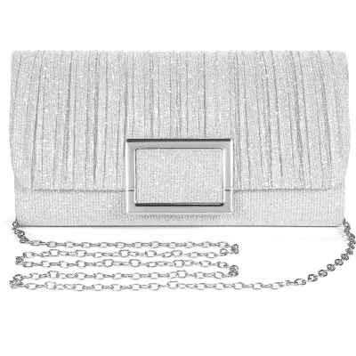 Afbeelding van BAIGIO Clutch Dames Zilveren Avondtas Glitter Handtas Elegante Tas Envelop Schoudertas Kleine Bruidstas voor Feest Bruiloft Kettingtas