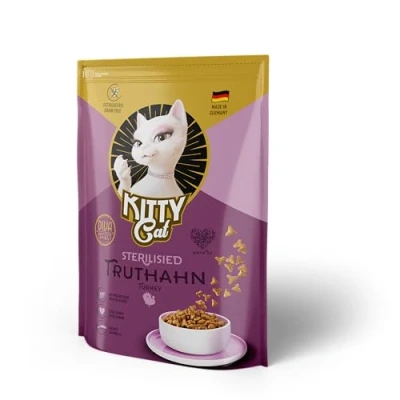 Afbeelding van Kitty Cat Kalkoen gesteriliseerd, 800 g, droogvoer met hoog vleesgehalte voor gesteriliseerde katten, graanvrij kattenvoer taurine en zalmolie, Made in Germany