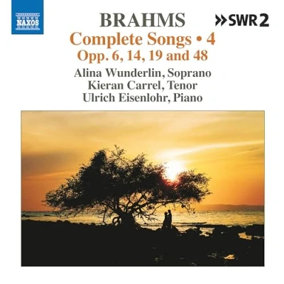 Afbeelding van Alina Wunderlin, Kieran Carrel, Ulrich Eisenlohr Brahms: Complete Songs, Vol. 4 Opp. 6, 14, 19 And 48 (CD)