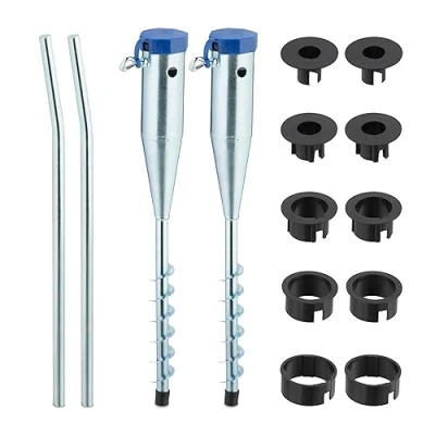 Afbeelding van Relaxdays grondanker parasol set van 2 grondplug 25 55 mm parasolhouder