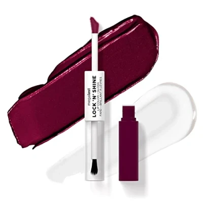 Afbeelding van Wet n Wild Megalast Lock n&#039; Shine, Dual Ended Lip Color and Clear Gloss, Vitamin E Jojoba Oil Enriched Formula, Dark Wisteria Shade