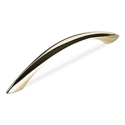 Afbeelding van Meubelgreep HE08 Boorgatafstand 96 mm Messing optiek Gebogen handgreep van SOTECH