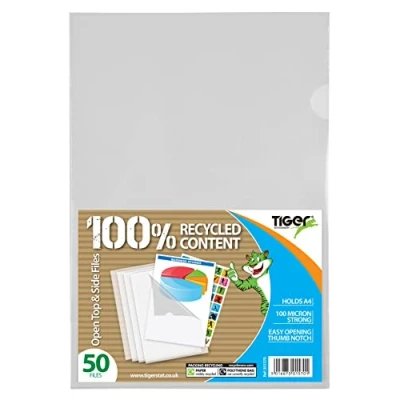 Afbeelding van Tiger Boven en zijrecords 100 micron transparant A4 50 stuks