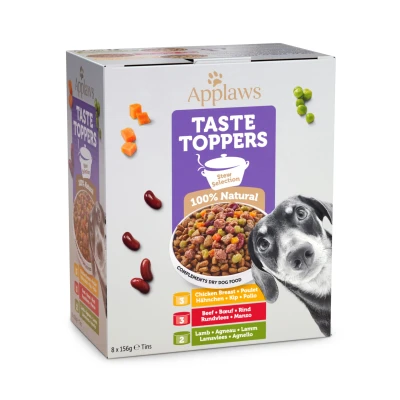 Afbeelding van Applaws Taste Toppers 8 x 156 g Probeerpakket Hondenvoer Probeerverpakking: Stoofpot mix