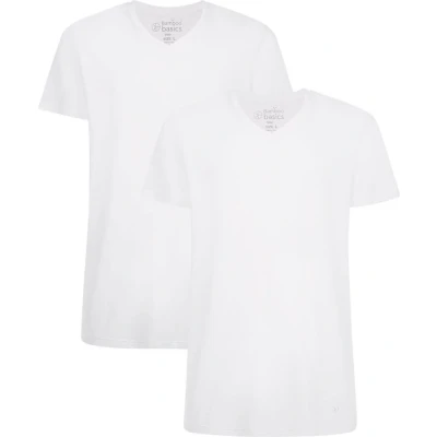 Afbeelding van Bamboo Basics VELO T shirt 2/pack WIT V hals