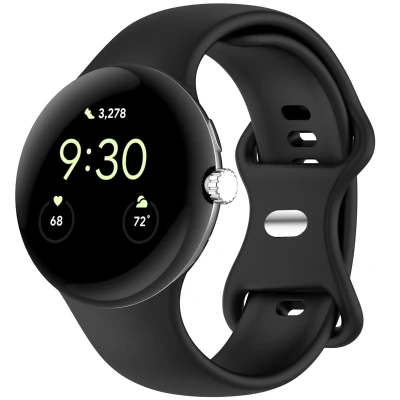 Afbeelding van Siliconen bandje voor de Google Pixel Watch / 2 Maat S Zwart iMoshion En TPU (zacht)