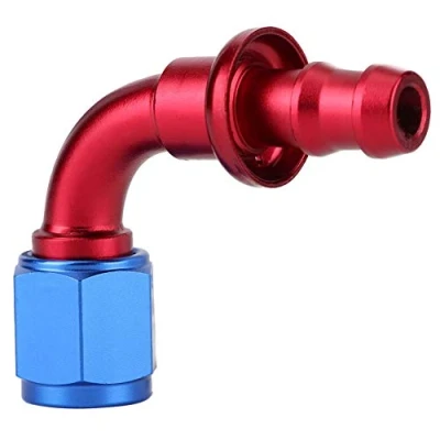 Afbeelding van AN6 Rechte Push On Twist Lock Oil Gas Fuel Line Slang End Male Fitting 45 90180 graden Optioneel(90)