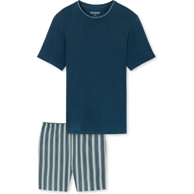 Afbeelding van Schiesser Rundhals Pyjama, Heren, Maat: 48, Admiral