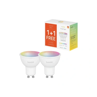 Afbeelding van Hombli Smart Ledlamp Spot GU10 385 lm RGB + CCT 1+1 Gratis