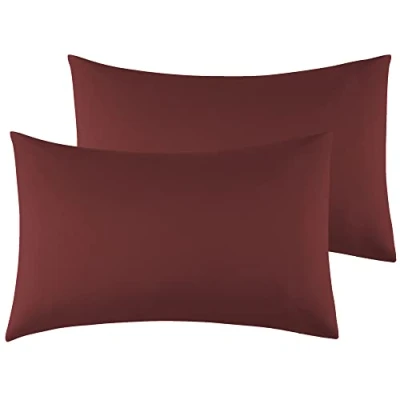 Afbeelding van Kussenslopen Voor Tweepersoonsbed 40x70cm, Set van 2 Microvezel met Envelopsluiting Bordeaux