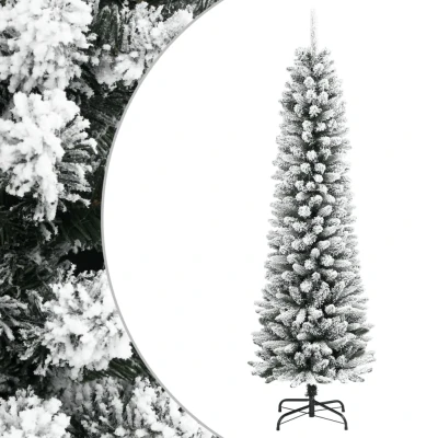 Afbeelding van vidaXL Kunstkerstboom met sneeuw smal 180 cm PVC en PE