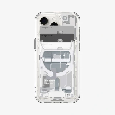Afbeelding van Spigen Ultra Hybrid MagFit Magnetische Kaarthouder Ontworpen voor MagSafe Compatibel met iPhone 16/15/14/13/12 Modellen Wallet ZeroOne Weiß