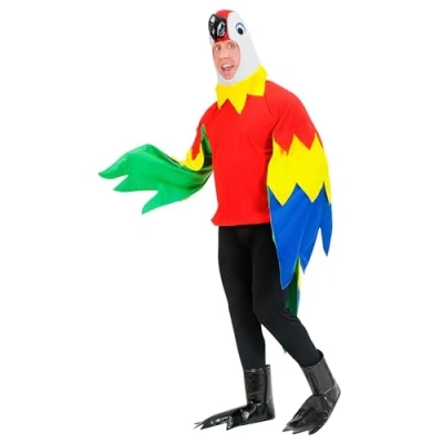 Afbeelding van Widmann Papegaai Kostuum Vrolijke Man Multicolor Large Carnavalskleding Verkleedkleding