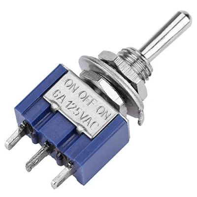 Afbeelding van 10 stuks mini tuimelschakelaar ON OFF SPDT MTS 103, 3 polig, 6 mm, A, 125 VAC