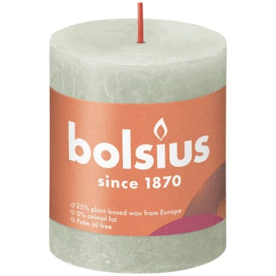 Afbeelding van Bolsius kaars rustiek Foggy Green 80/68 mm