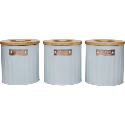 Afbeelding van KitchenCraft Voorraadbussen, Set van 3 Stuks, 1 L, Licht Blauw
