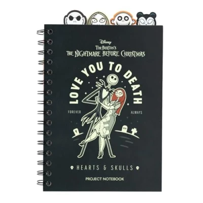 Afbeelding van Grupo Erik Disney A5 Projectnotitieboek met 4 verdelers De nachtmerrie voor Kerstmis notitieboek verdelers, projectplanner, notitieblok Nightmare Before Christmas Gifts,
