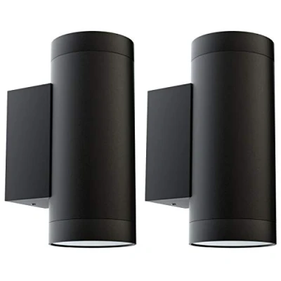 Afbeelding van Klighten 2 stks Zwart Outdoor Wandlamp IP65 Up Down Buiten Wandverlichting Moderne Aluminium voor Tuin Entree Gang Binnenplaats, Socket GU10, Lamp niet Inbegrepen