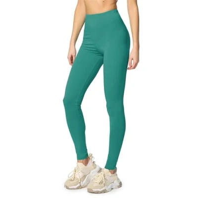 Afbeelding van Merry Style MS MS10 198 LE Dames Leggings Sport Vrijetijdsbroek Lang Katoen Sporbroek Yogabroek Donkerturkoois 4XL
